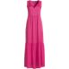 Women's Sheer Sleeveless Tiered Maxi Swim Cover-up Dress, Front