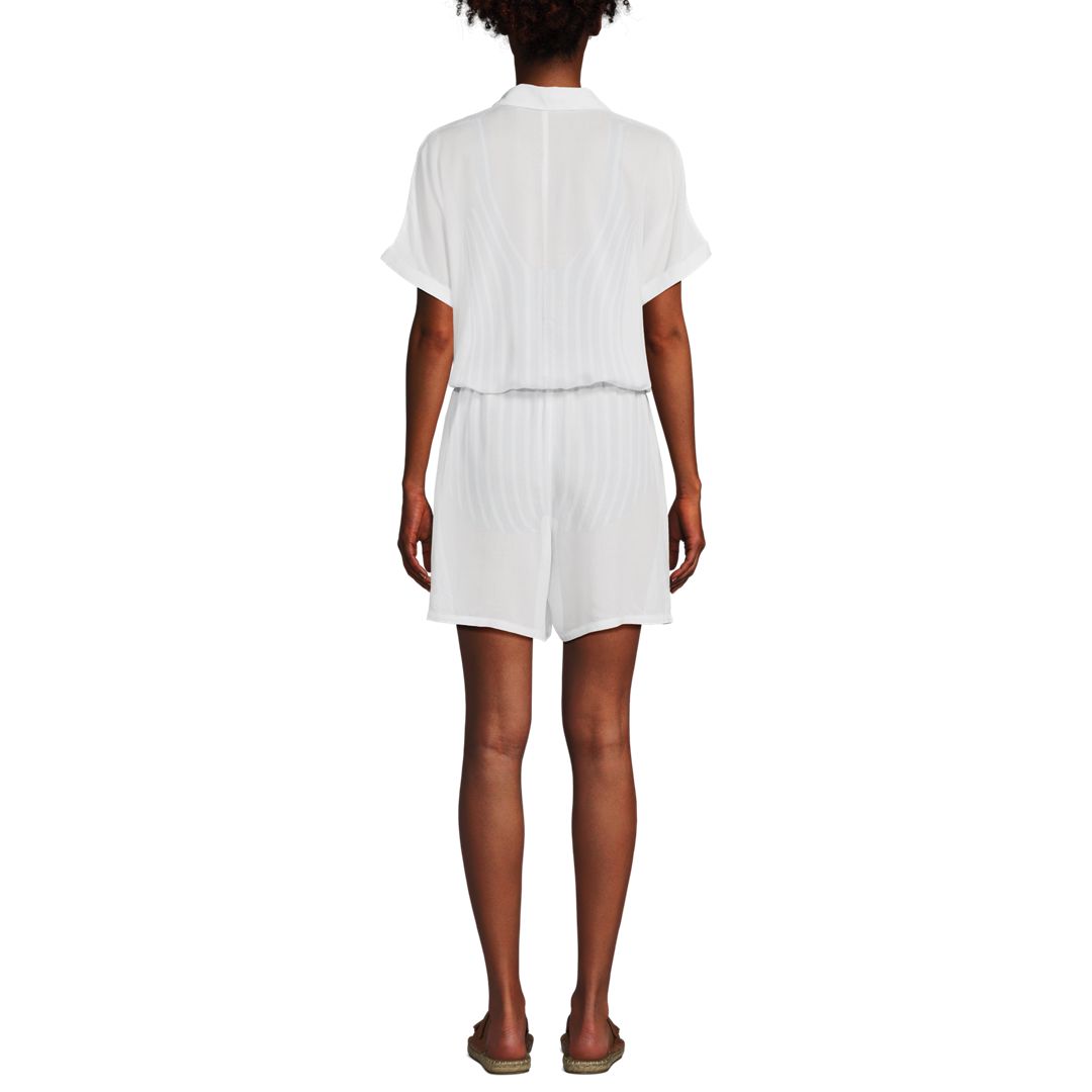 Women's Button Front Swim Cover-up Romper