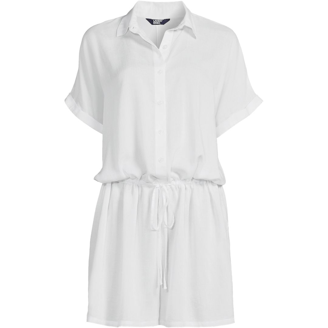 Women's Button Front Swim Cover-up Romper