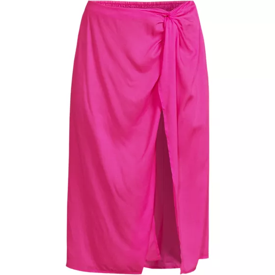 Women's Twist Front Knee Length Swim Cover-up Skirt - primary