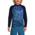 Boys Husky Chlorine Resistant Long Sleeve Mock Neck UPF50 Rash Guard, Front