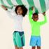 Boys Husky Chlorine Resistant Long Sleeve Mock Neck UPF50 Rash Guard, alternative image