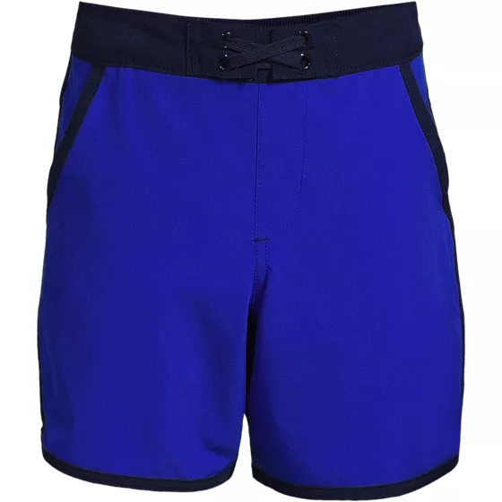 Boys Active Stretch Curved Hem Long Board Shorts - primary