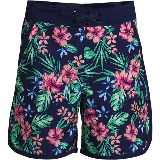 Boys Active Stretch Curved Hem Long Board Shorts - primary