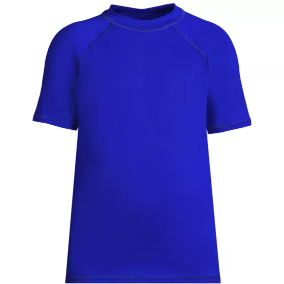 Boys Chlorine Resistant Short Sleeve Crew Neck UPF 50 Rash Guard - primary