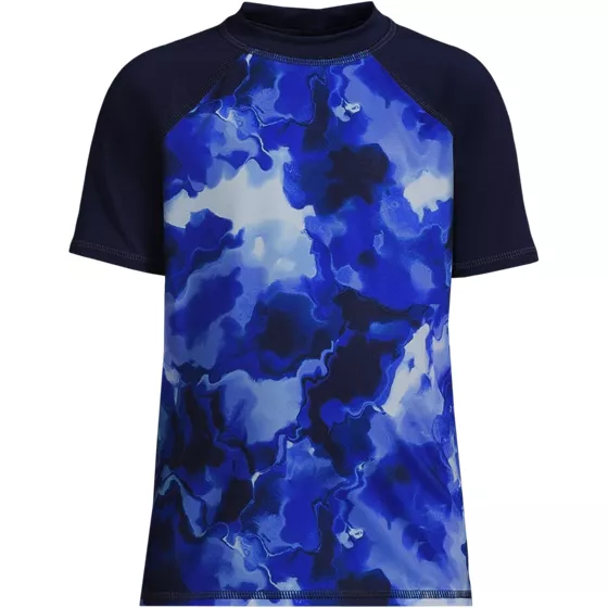 Boys Chlorine Resistant Short Sleeve Crew Neck UPF 50 Rash Guard - primary