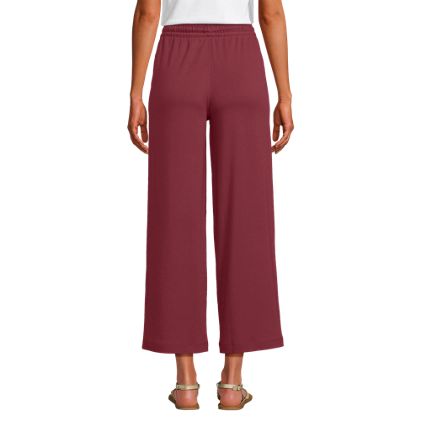 Women's Sport Knit Elastic Waist Wide Leg Crop Pants - image 5
