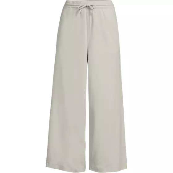 Women's Sport Knit Elastic Waist Wide Leg Crop Pants - primary