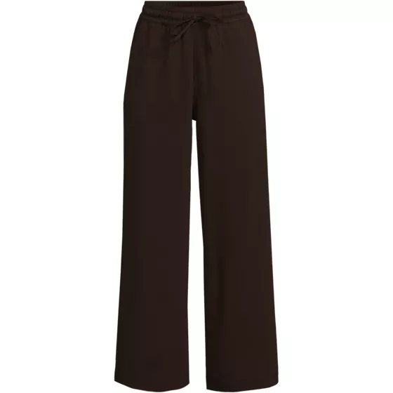 Women's Plus Size Sport Knit Elastic Waist Wide Leg Crop Pants - primary