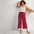 Women's Sport Knit Elastic Waist Wide Leg Crop Pants, alternative image