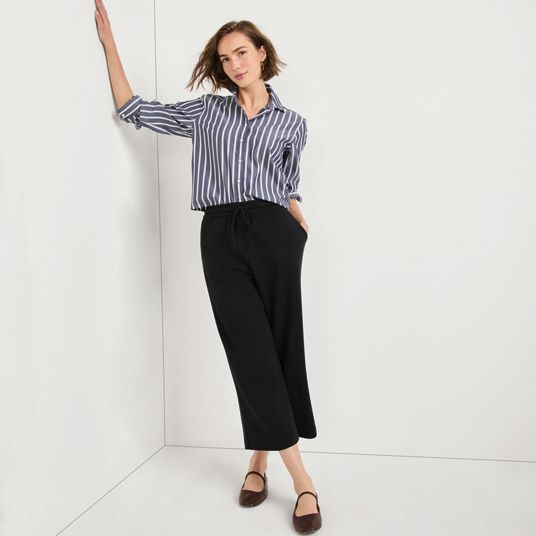 ladies tall black dress pants Bamboo Wide Leg Capris main image 1
