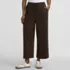 Women's Sport Knit Elastic Waist Wide Leg Crop Pants, Front