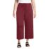 Women's Plus Size Sport Knit Elastic Waist Wide Leg Crop Pants, Front