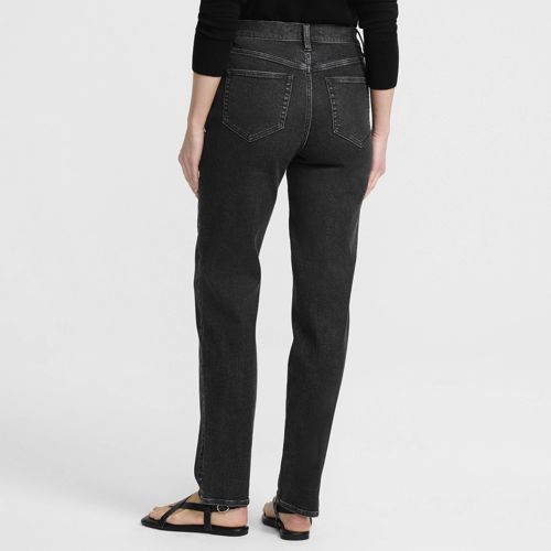  Lands' End Naturfarbene Straight Fit Jeans High Waist, Damen, Größe:34 71 Petite, Schwarz, Baumwoll-mischung/polyester-mischung, By Lands' End 