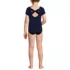 Girls Cap Sleeve Portrait One Piece Swimsuit, Back