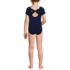 Girls Cap Sleeve Portrait One Piece Swimsuit, Back