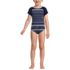 Girls Cap Sleeve Portrait One Piece Swimsuit, Front