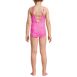 Girls Chlorine Resistant Twist Front One Piece Swimsuit UPF Dress Coverup Set, Back