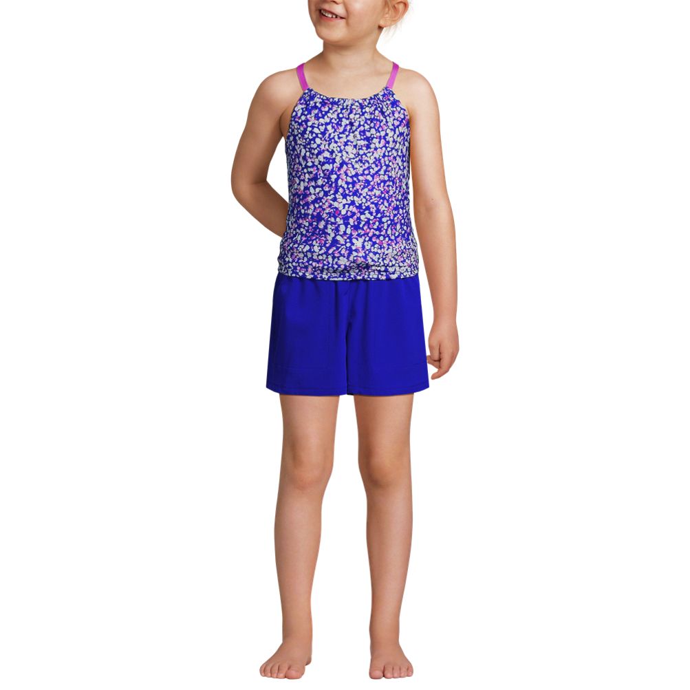 Girls Chlorine Resistant Tankini Top Woven Short Set Lands End