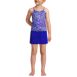 Girls Chlorine Resistant Tankini Top Woven Short Set, Front