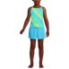 Girls Chlorine Resistant Tankini Top Woven Short Set, Front