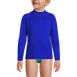 Girls Chlorine Resistant Long Sleeve Mock Neck UPF 50 Rash Guard, Front