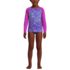 Girls Plus Chlorine Resistant Rash Guard Swim Top Bikini Top and Bottoms UPF 50 Swimsuit Set, alternative image