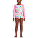 Girls Chlorine Resistant Rash Guard Swim Top Bikini Top and Bottoms UPF 50 Swimsuit Set, alternative image