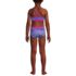 Girls Plus Chlorine Resistant Rash Guard Swim Top Bikini Top and Bottoms UPF 50 Swimsuit Set, Back