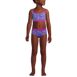 Girls Chlorine Resistant Rash Guard Swim Top Bikini Top and Bottoms UPF 50 Swimsuit Set, Front