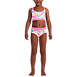 Girls Chlorine Resistant Rash Guard Swim Top Bikini Top and Bottoms UPF 50 Swimsuit Set, Front