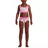 Girls Chlorine Resistant Rash Guard Swim Top Bikini Top and Bottoms UPF 50 Swimsuit Set, Front