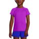 Girls Chlorine Resistant Short Sleeve Crew Neck UPF50 Rash Guard, Front