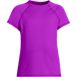 Girls Chlorine Resistant Short Sleeve Crew Neck UPF50 Rash Guard, Front