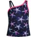 Girls Chlorine Resistant One Shoulder with Strap Tankini Top Swimsuit, Front