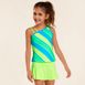 Girls Chlorine Resistant One Shoulder with Strap Tankini Top Swimsuit, alternative image