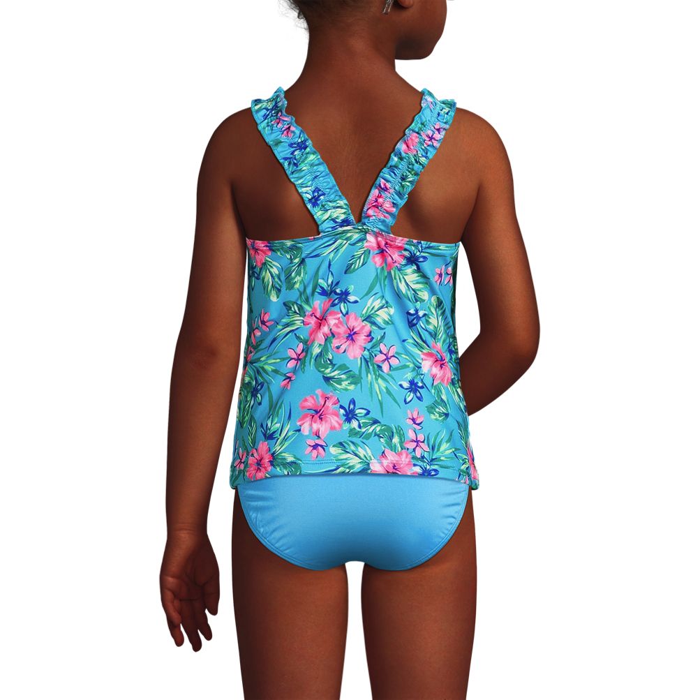 Girls Ruffle Strap Tankini Swim Top