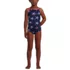 Girls Chlorine Resistant Reversible One Piece Swimsuit, Front