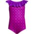 Girls Scoop Ruffle Neck One Piece Swimsuit, Front