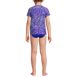 Girls Chlorine Resistant Short Sleeve Crew Neck UPF 50 Rash Guard Bikini Bottom Set, Back