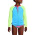 Girls Long Sleeve Zip Front UPF 50 Rash Guard, alternative image