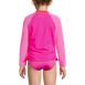 Girls Long Sleeve Zip Front UPF 50 Rash Guard, Back