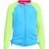 Girls Long Sleeve Zip Front UPF 50 Rash Guard, Front