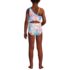 Girls Chlorine Resistant One Shoulder Cut Out One Piece Swimsuit, Back