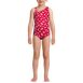 Girls Chlorine Resistant One Shoulder Cut Out One Piece Swimsuit, Front