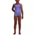 Girls Plus Chlorine Resistant One Shoulder Cut Out One Piece Swimsuit, Front