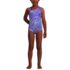 Girls Chlorine Resistant One Shoulder Cut Out One Piece Swimsuit, Front