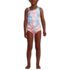 Girls Chlorine Resistant One Shoulder Cut Out One Piece Swimsuit, Front