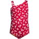 Girls Chlorine Resistant One Shoulder Cut Out One Piece Swimsuit, Front