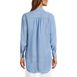 Women's Petite Linen Roll Sleeve Oversized Relaxed Tunic Top, Back